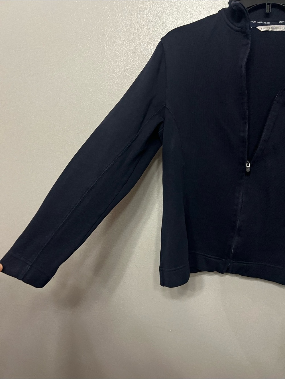 Cutter & Buck Women's Navy Zip-Front Bomber Jacket With a Logo - Picture 2 of 6